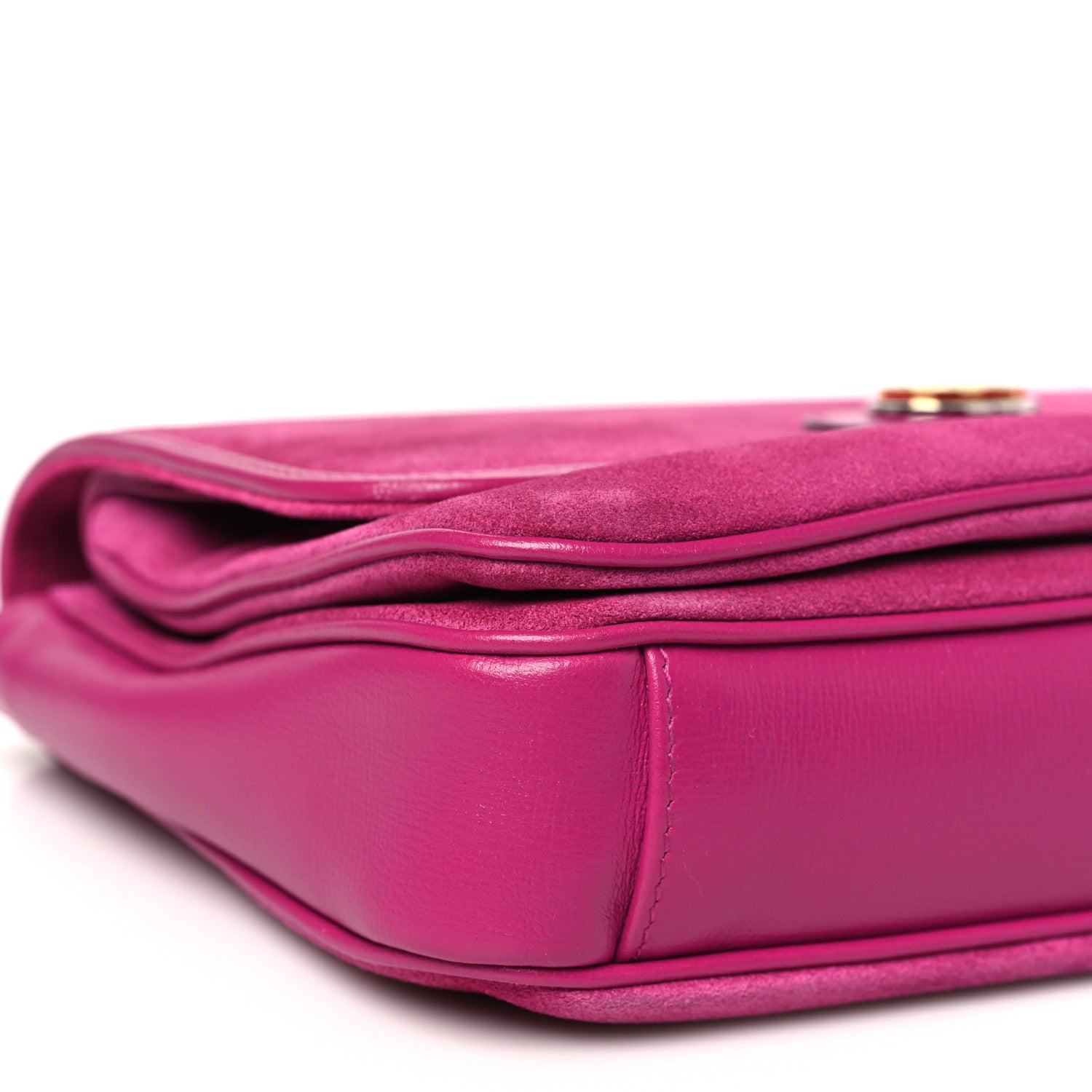 Gucci Suede Azalea Calfskin Small Marina Chain Shoulder Bag Fuchsia 8 of 9