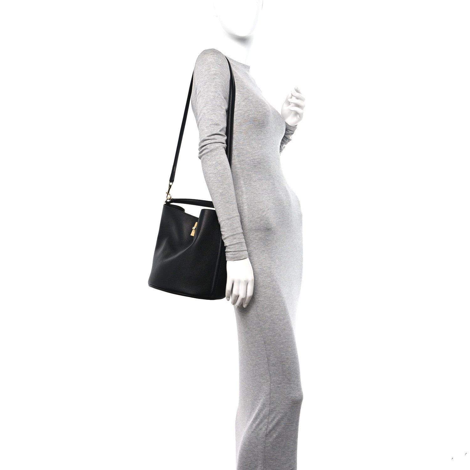 Celine Supple Grained Calfskin Bucket 16 Bag Black 2 of 12