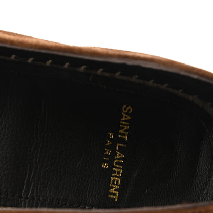Saint Laurent Suede Monogram Espadrilles 38 Brown 7 of 8