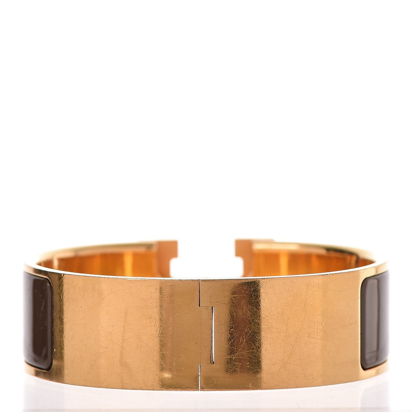 Enamel Wide Clic Clac H Bracelet GM Chocolate
