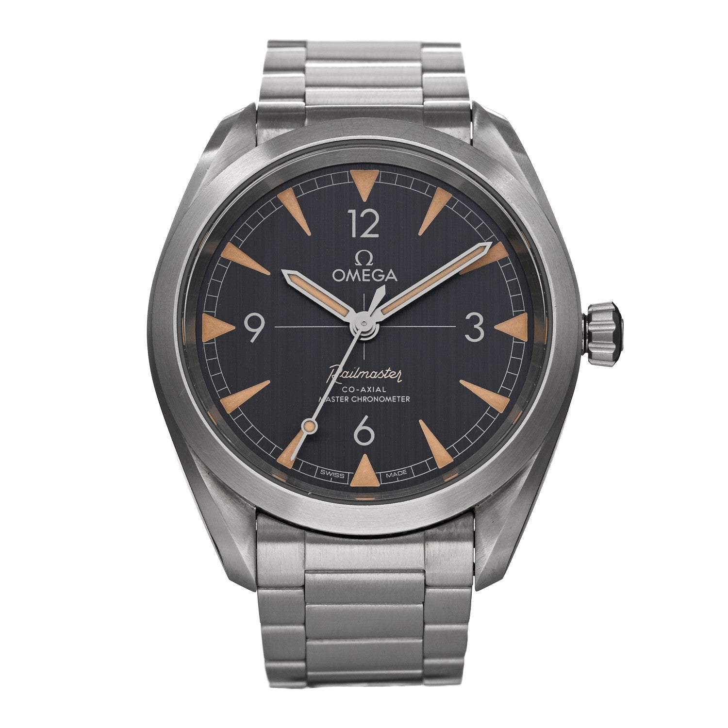 Omega Stainless Steel 40mm Railmaster Co-Axial Chronometer Automatic Watch Black 220.10.40.20.01.001 1 of 4