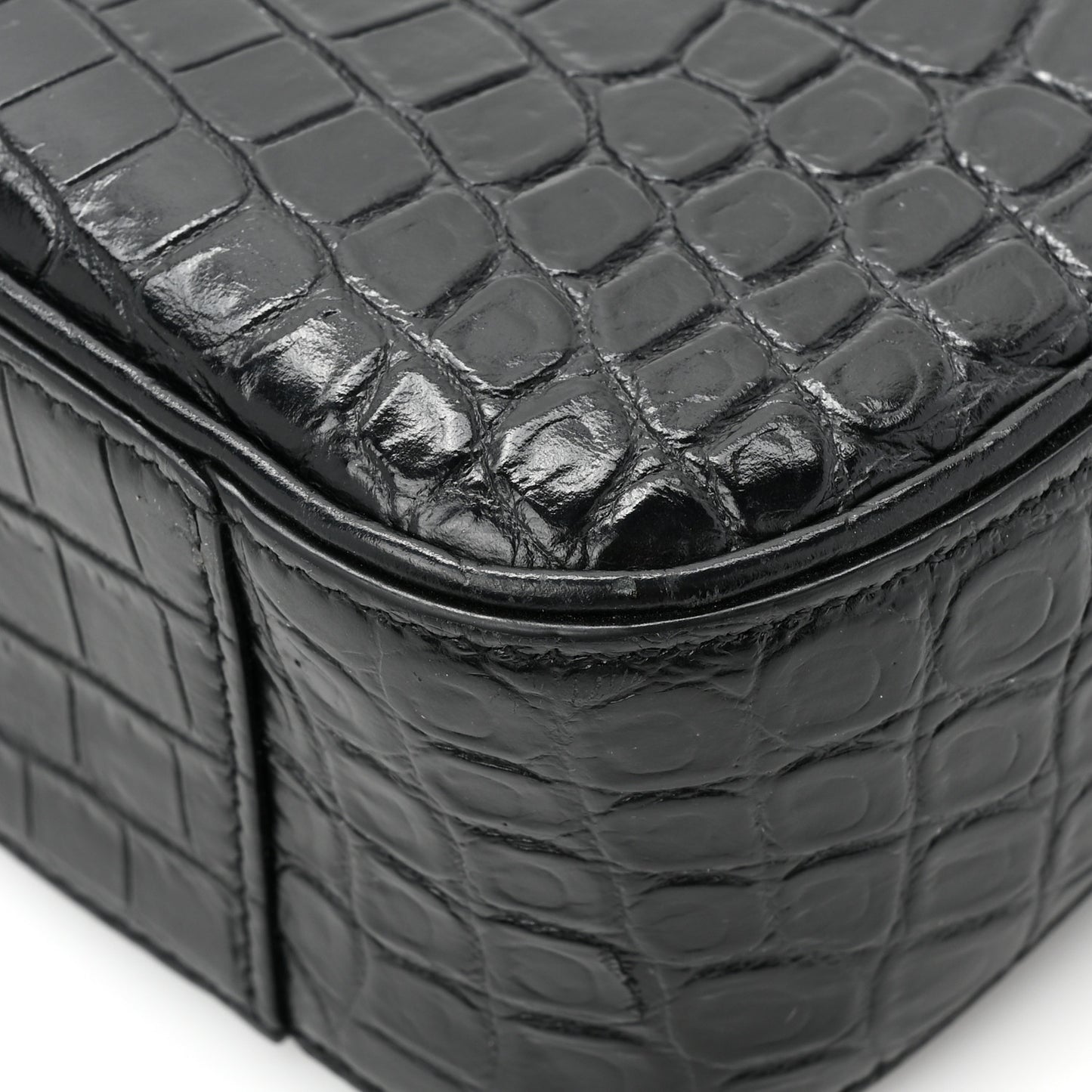 Calfskin Crocodile Embossed LE 5 A 7 Hobo Black