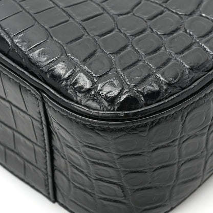 Saint Laurent Calfskin Crocodile Embossed LE 5 A 7 Hobo Black 11 of 14