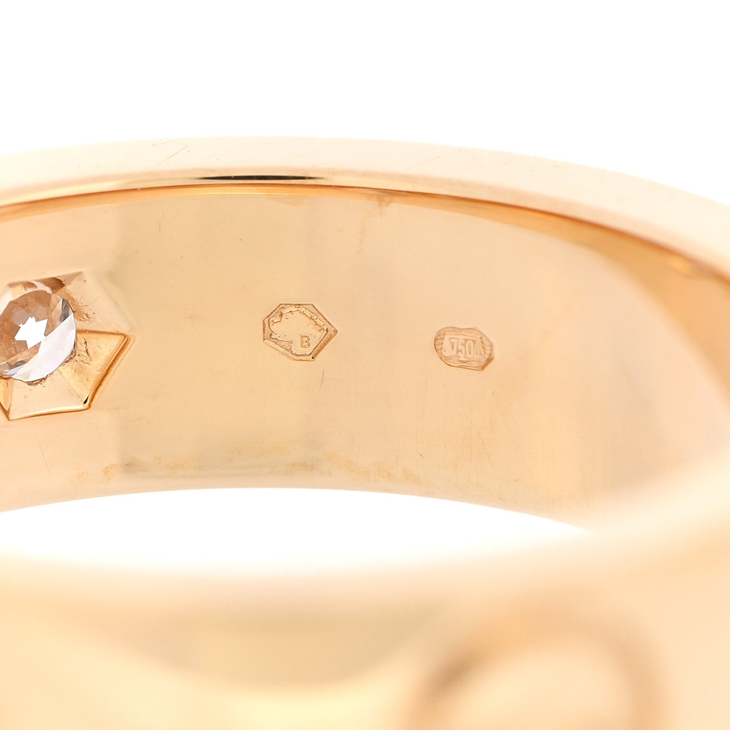 18K Yellow Gold 3 Diamond 5.5mm LOVE Ring 49 5