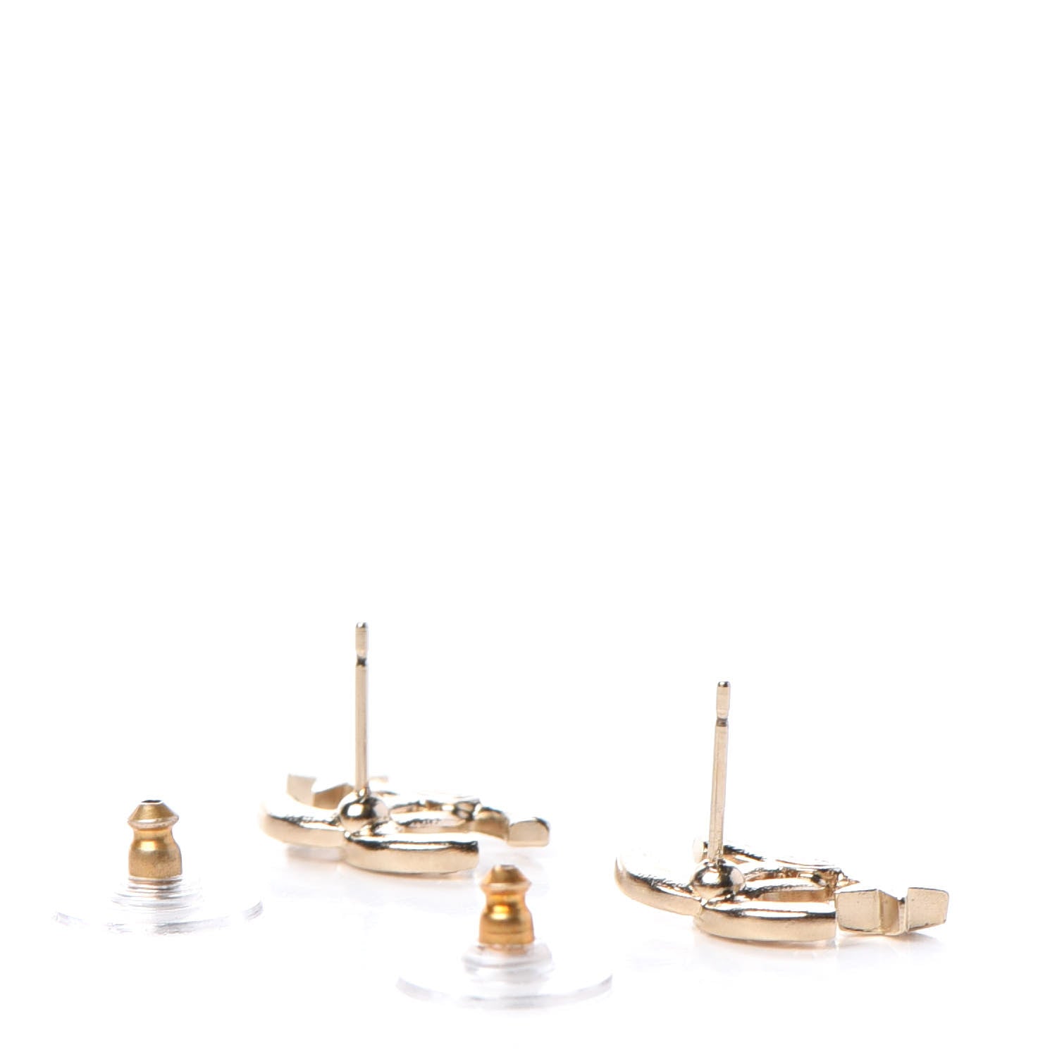 Chanel Crystal CC Starfall Earrings Gold 3 of 5