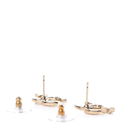 Chanel Crystal CC Starfall Earrings Gold 3 of 5