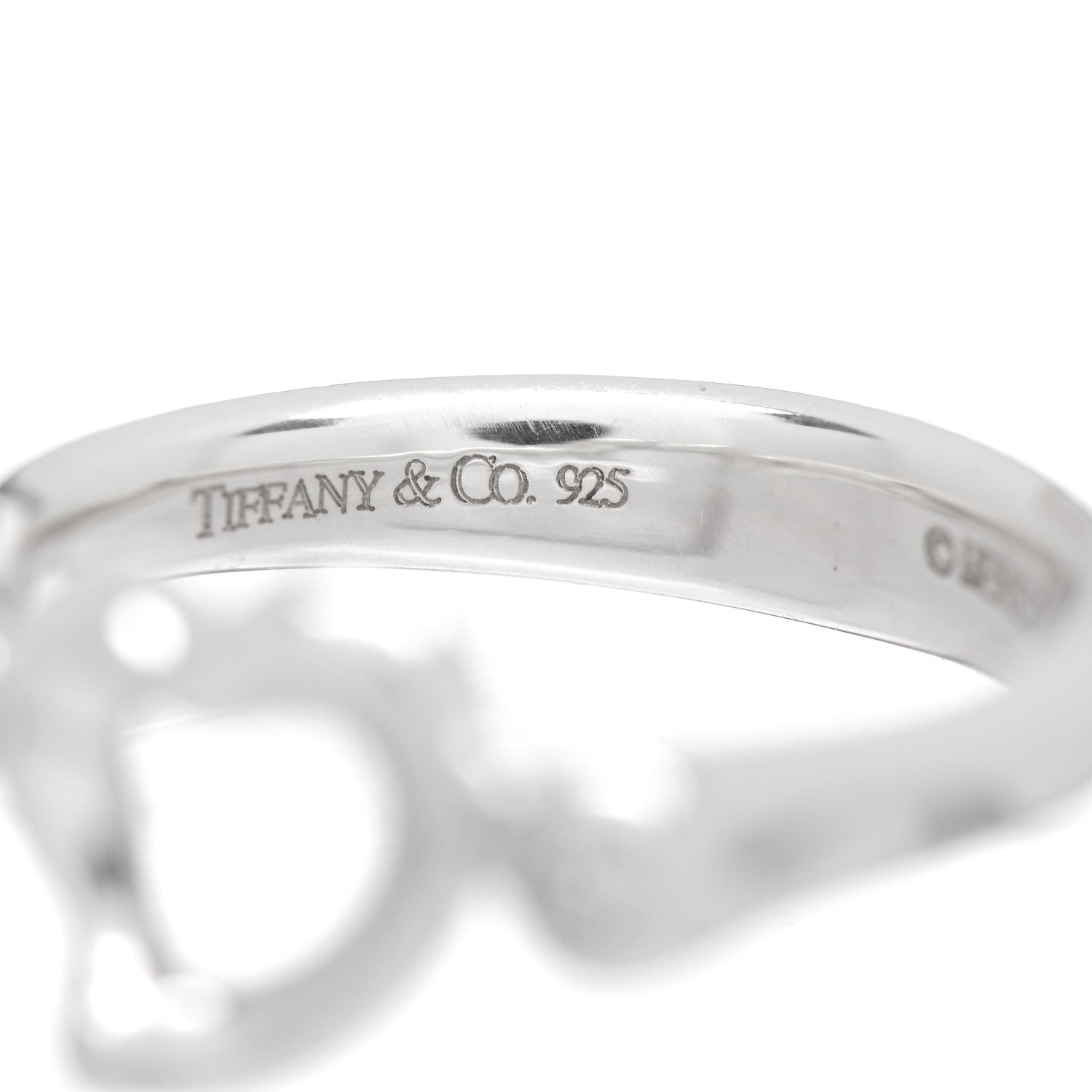 Tiffany Sterling Silver Diamond Elsa Peretti Open Heart Ring 49 5 5 of 5