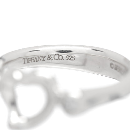 Tiffany Sterling Silver Diamond Elsa Peretti Open Heart Ring 49 5 5 of 5