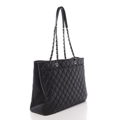 Chanel Calfskin Quilted Large CC Shopping Tote Black 3 of 10