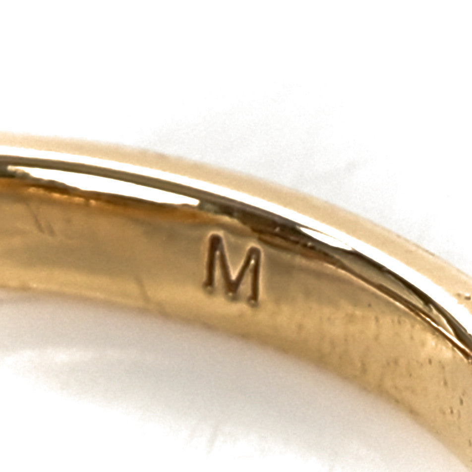 Christian Dior Metal Crystal Round CD Ring M 50 5.25 Gold 5 of 5