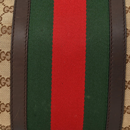 Gucci Monogram Selleria Calfskin Vintage Web Medium Boston Beige Ebony Cocoa 12 of 21