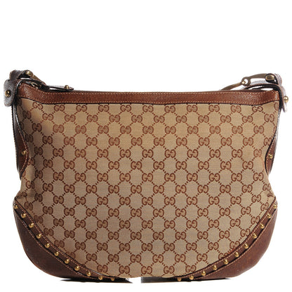 Gucci Monogram Pelham Studded Shoulder Bag Brown 1 of 6