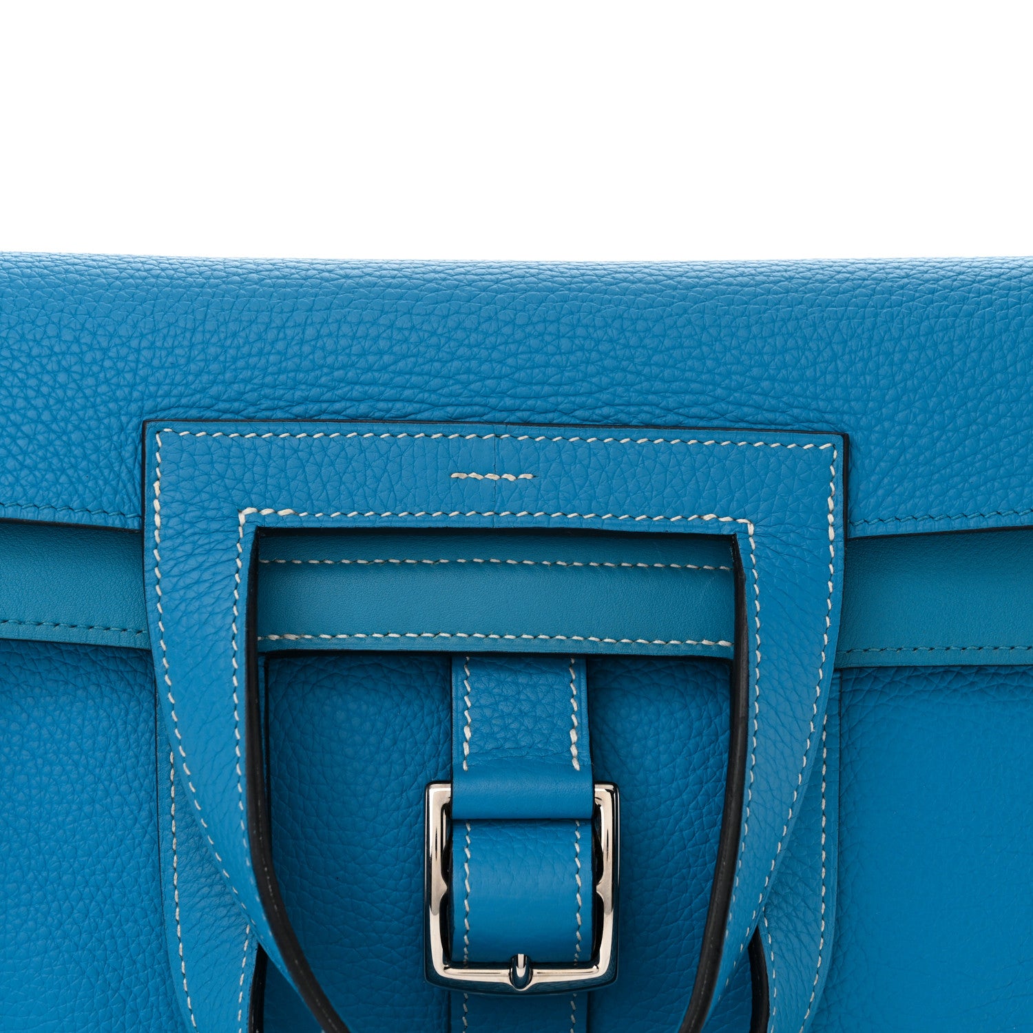 Hermes Taurillon Clemence Halzan 31 GM Bleu Frida 8 of 14