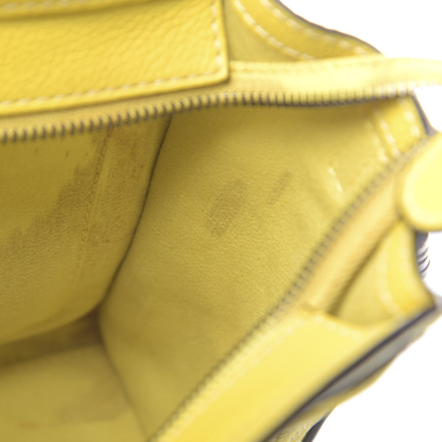 Drummed Calfskin Nano Luggage Citron