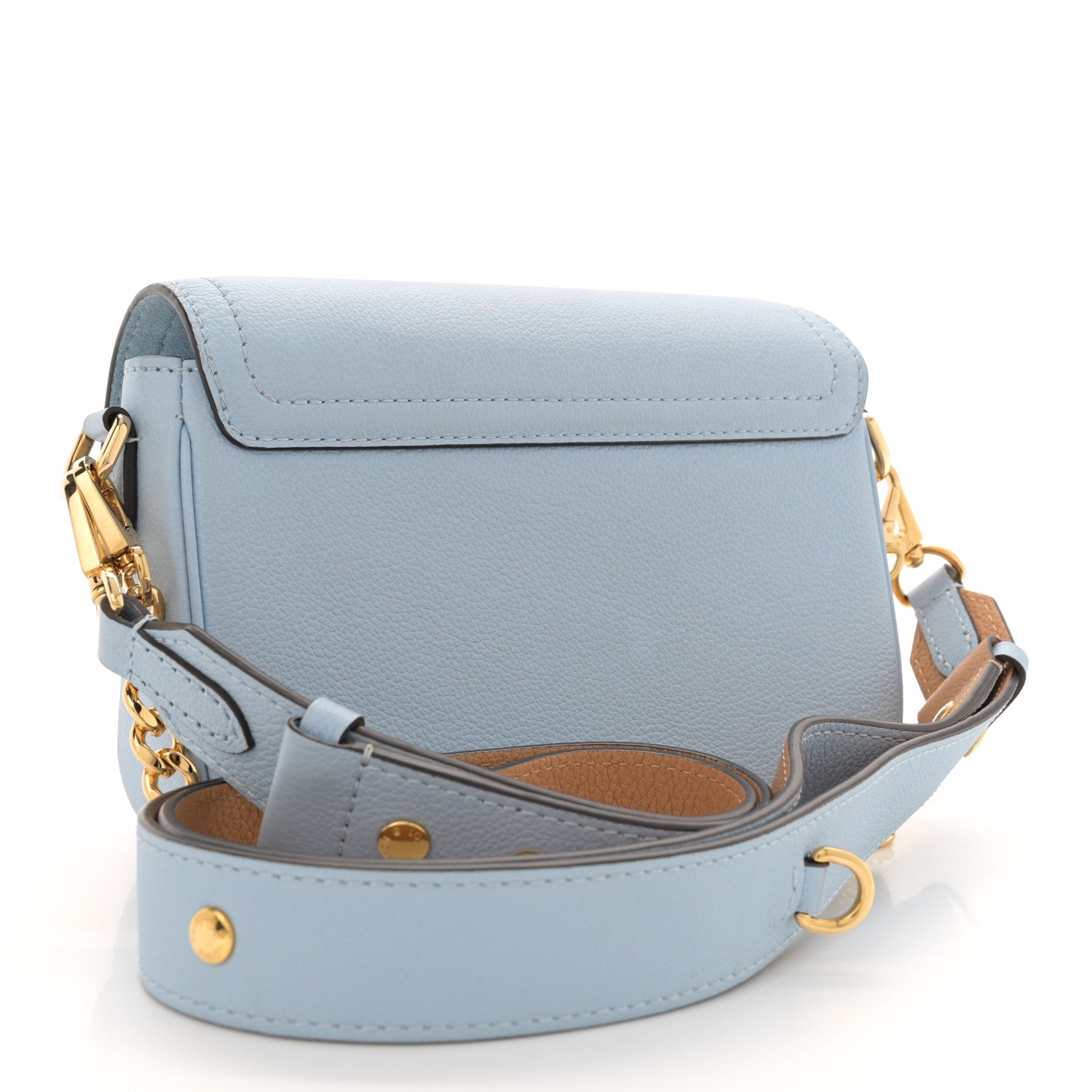 Louis Vuitton Grained Calfskin Lockme Tender Bleu Nuage 3 of 11