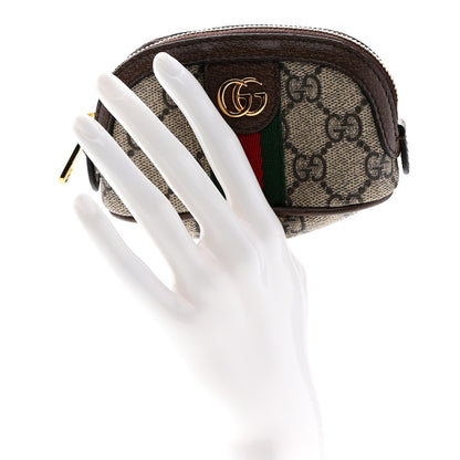 Gucci GG Supreme Monogram Web Ophidia Dome Key Pouch Beige New Acero 2 of 9
