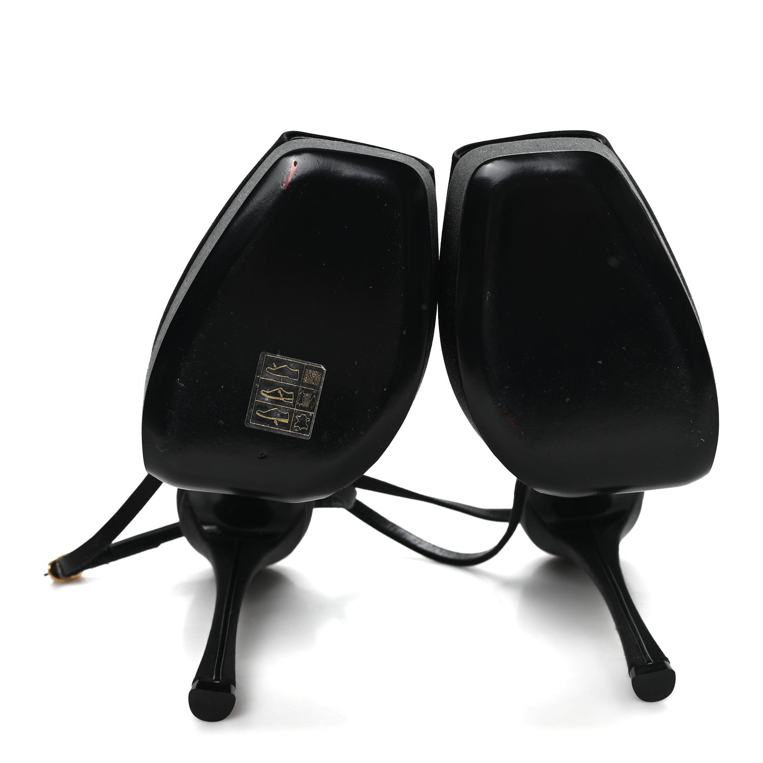 Saint Laurent Crepe Satin Liberat Platform Sandals 38.5 Black 6 of 8