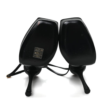 Saint Laurent Crepe Satin Liberat Platform Sandals 38.5 Black 6 of 8