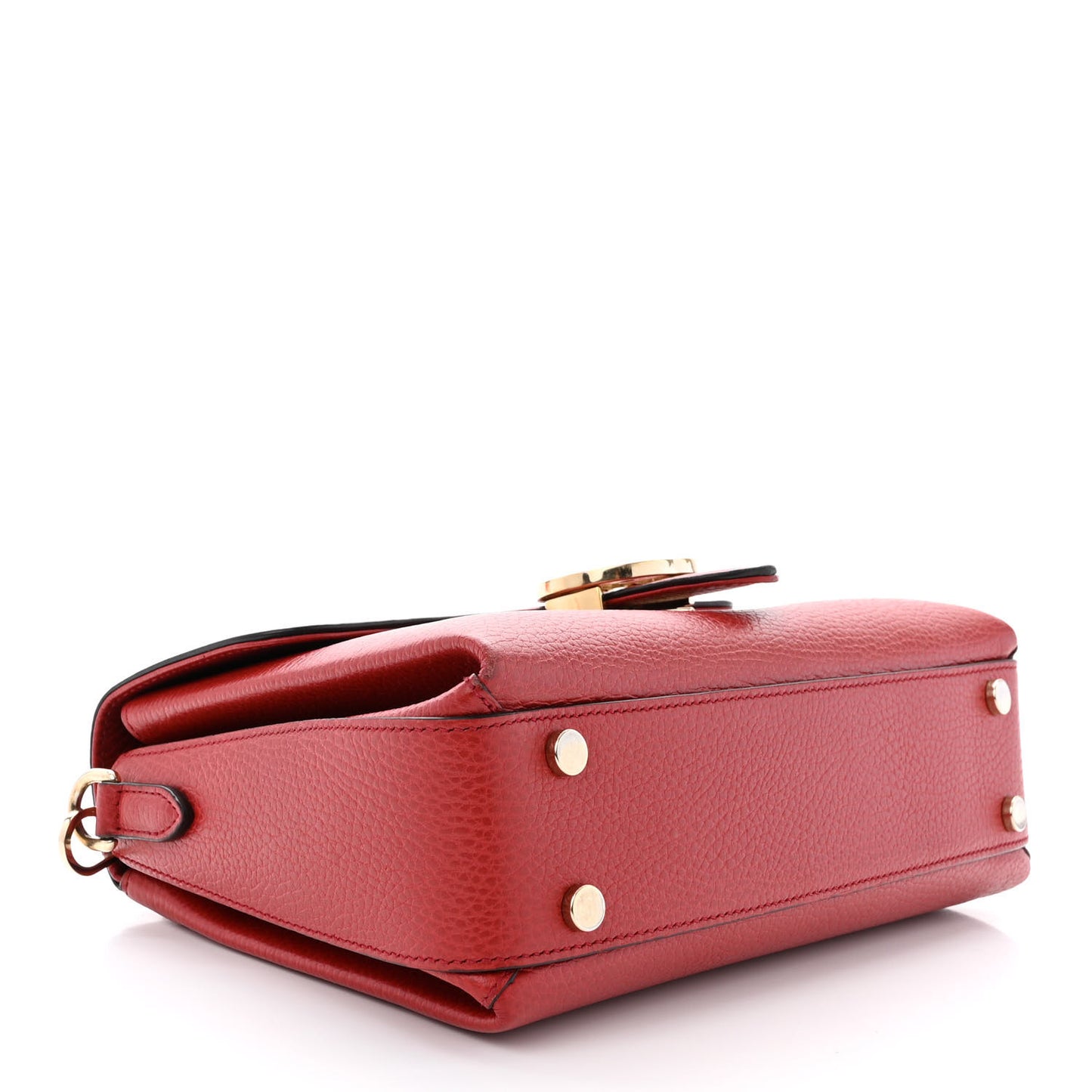 Dollar Calfskin Interlocking G Top Handle Shoulder Bag Red