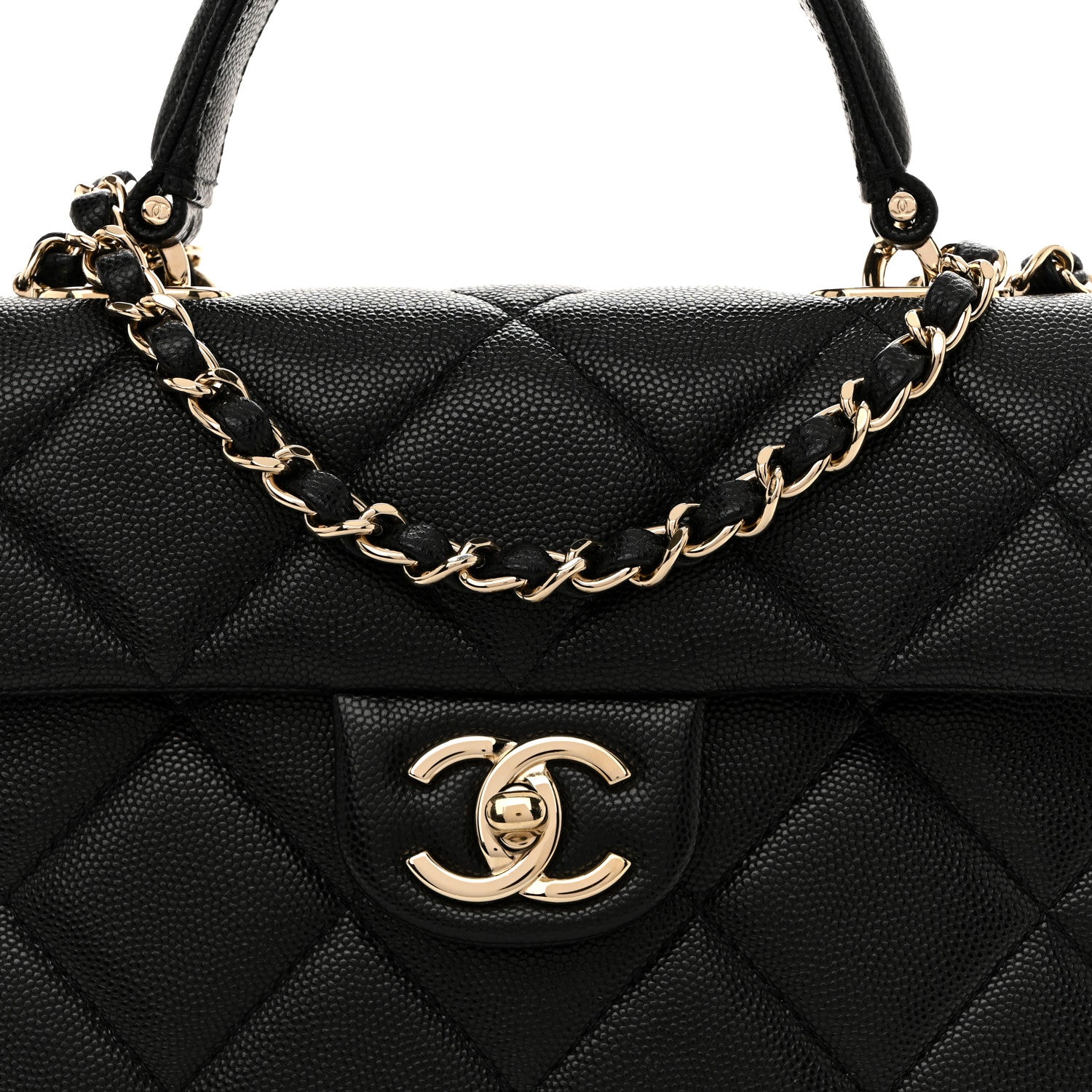 Chanel Caviar Quilted Mini Retro Twist Top Handle Flap Black 8 of 13