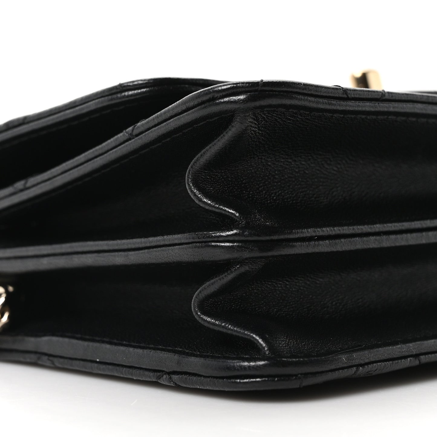 Lambskin Quilted Trendy CC Dual Handle Clutch With Chain Black