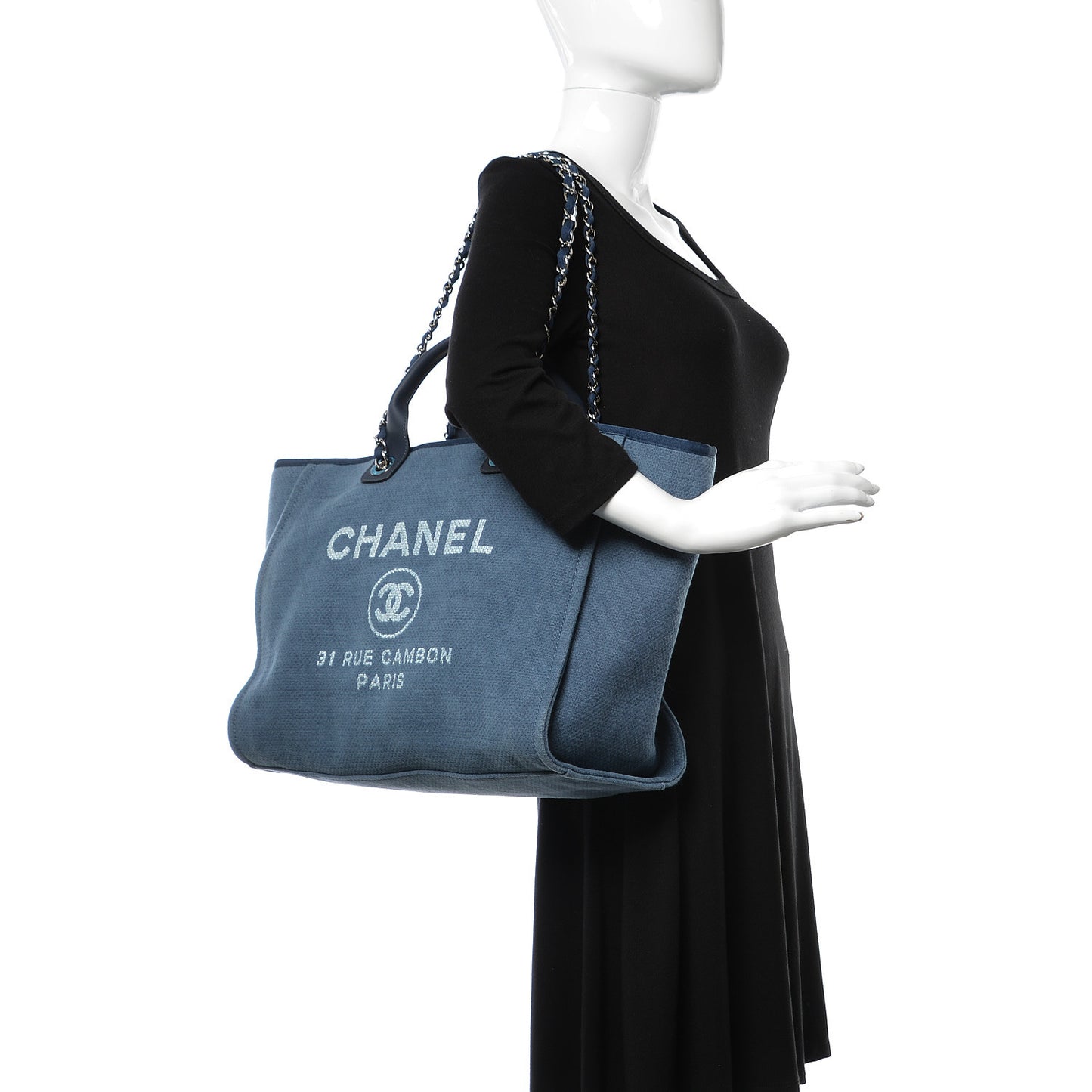 Canvas Large Deauville Tote Blue
