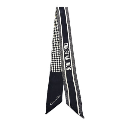 Christian Dior Silk 30 Montaigne Mitzah Scarf Black White 2 of 7