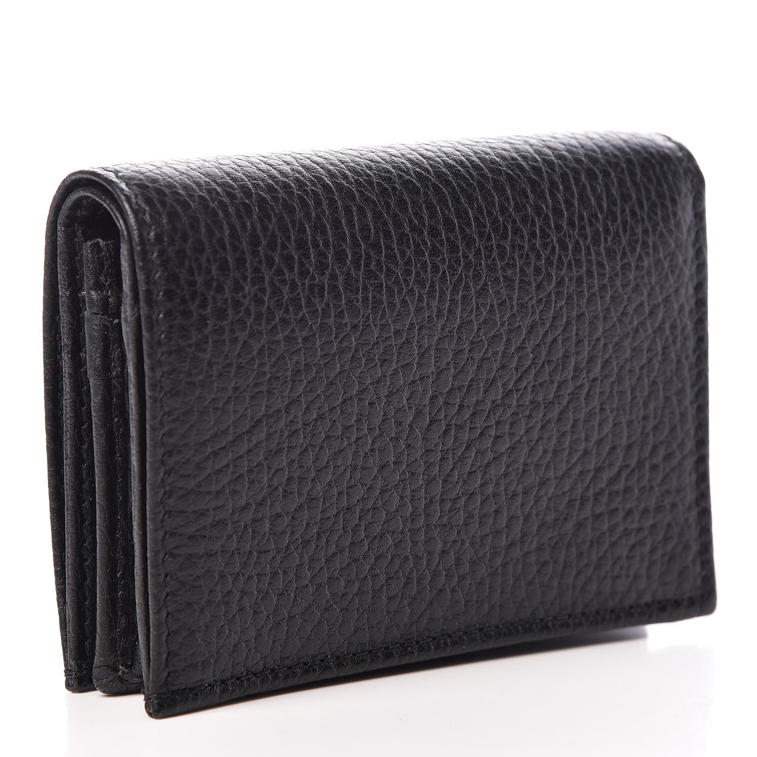 Gucci Pebbled Calfskin GG Marmont Card Case Black 3 of 10
