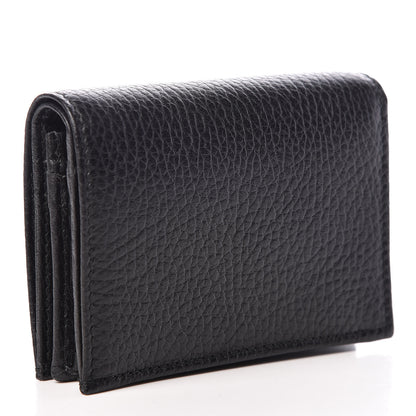 Gucci Pebbled Calfskin GG Marmont Card Case Black 3 of 10