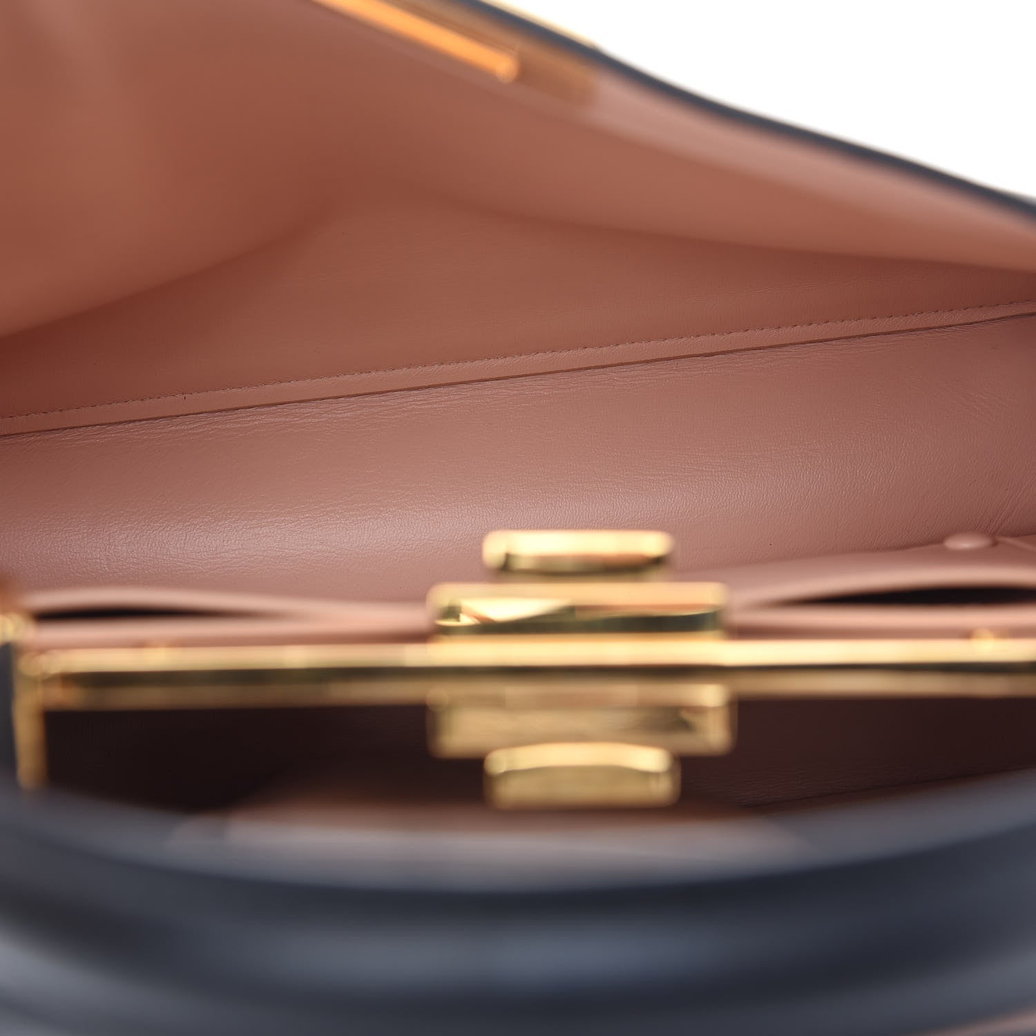 Fendi Vitello Seta Shiny Nappa Medium Peekaboo I SEE U Satchel Black Light Rose 6 of 10