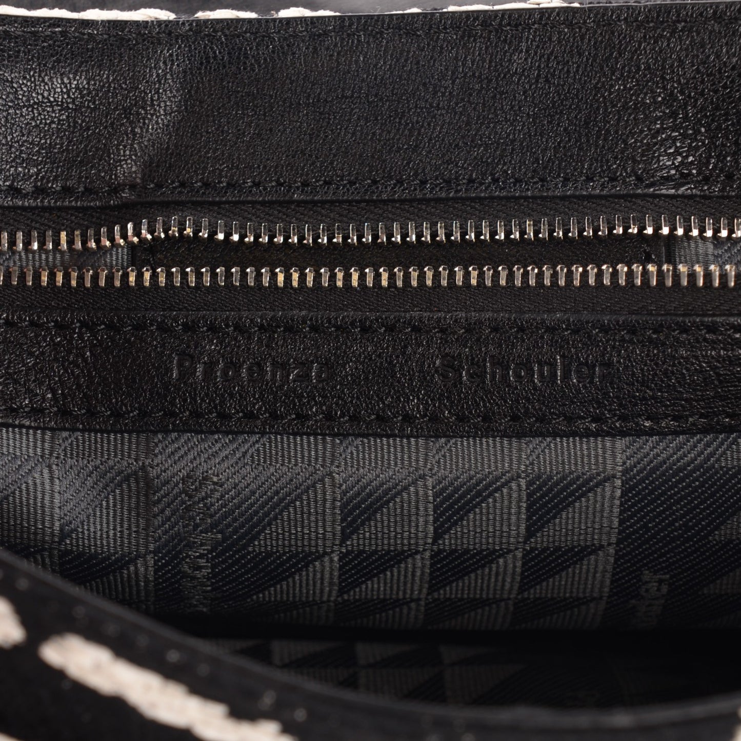 Jacquard Woodblock PS1 Tiny Satchel Black White