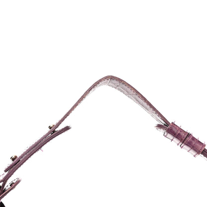 Versace Calfskin Crocodile Embossed Hobo Purple 13 of 13