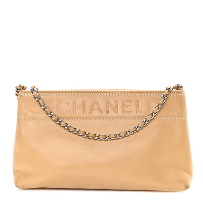 Chanel Lambskin Lax Pochette Beige 1 of 9