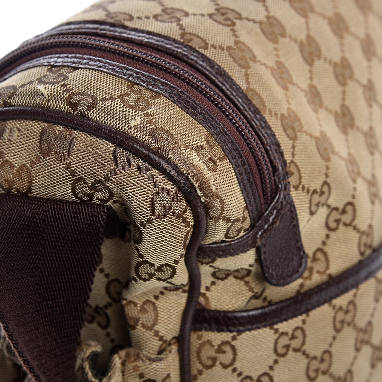 Monogram Natural Pigskin Large Diaper Bag Beige Ebony Cocoa Dark Chocolate