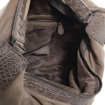Bottega Veneta Nappa Soft Caiman Large San Marco Hobo Ash 5 of 8