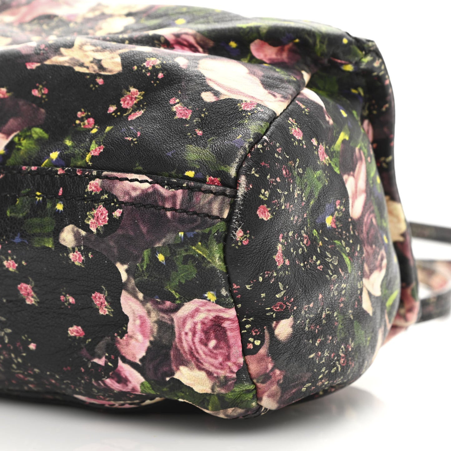 Lambskin Roses Camouflage Print Mini Pandora Black