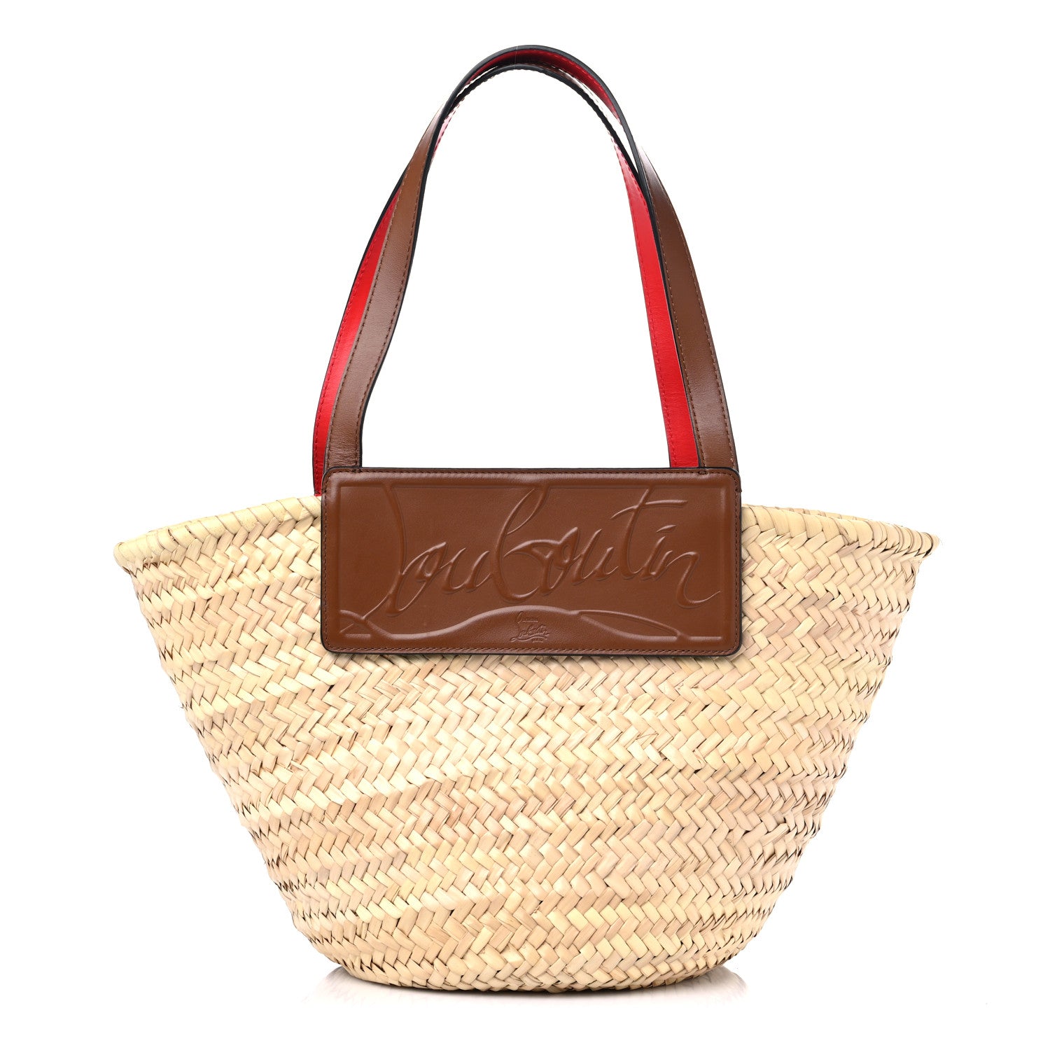 Christian Louboutin Woven Straw Loubishore Tote Beige 1 of 9