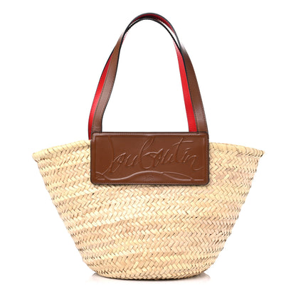 Christian Louboutin Woven Straw Loubishore Tote Beige 1 of 9