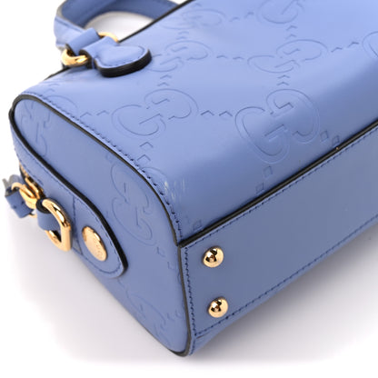 Gucci Gilbert Calfskin Jumbo GG Embossed Super Mini Top Handle Bowler Bag Bloom Lavender 10 of 11
