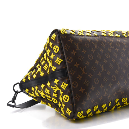 Louis Vuitton Monogram Tuffetage Keepall Triangle Bandouliere 50 Jaune 7 of 12
