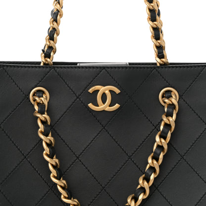 Chanel Calfskin Stitched Large Shopping Tote Black 8 of 10