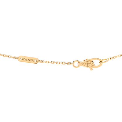 Van Cleef & Arpels 18K Yellow Gold Mother of Pearl Sweet Alhambra Pendant Necklace 4 of 6