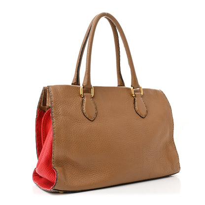 Fendi Calfskin Romano Selleria Firenze Frame Bag Saddler Red 3 of 13