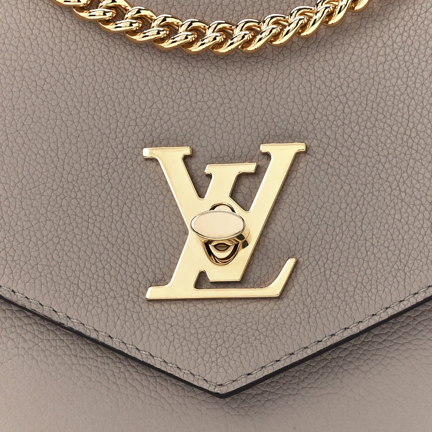 Louis Vuitton Soft Calfskin Mylockme Chain Bag BB Greige 7 of 10