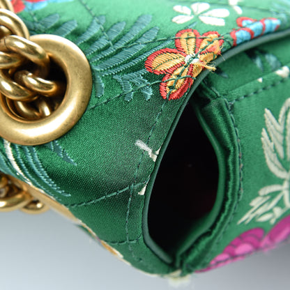 Gucci Jacquard Matelasse Floral Medium GG Marmont Shoulder Bag Green 13 of 15