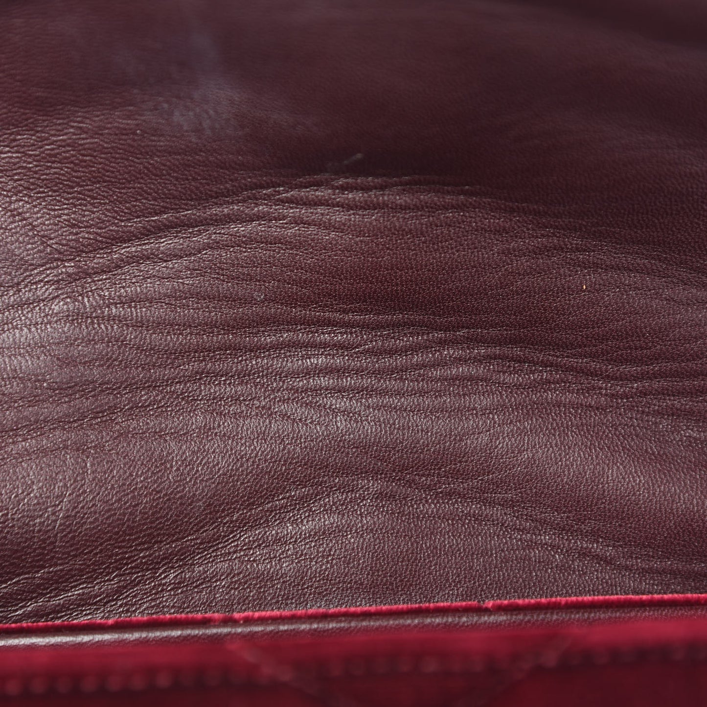 Velvet Y Quilted Monogram Small Loulou Chain Satchel Burgundy