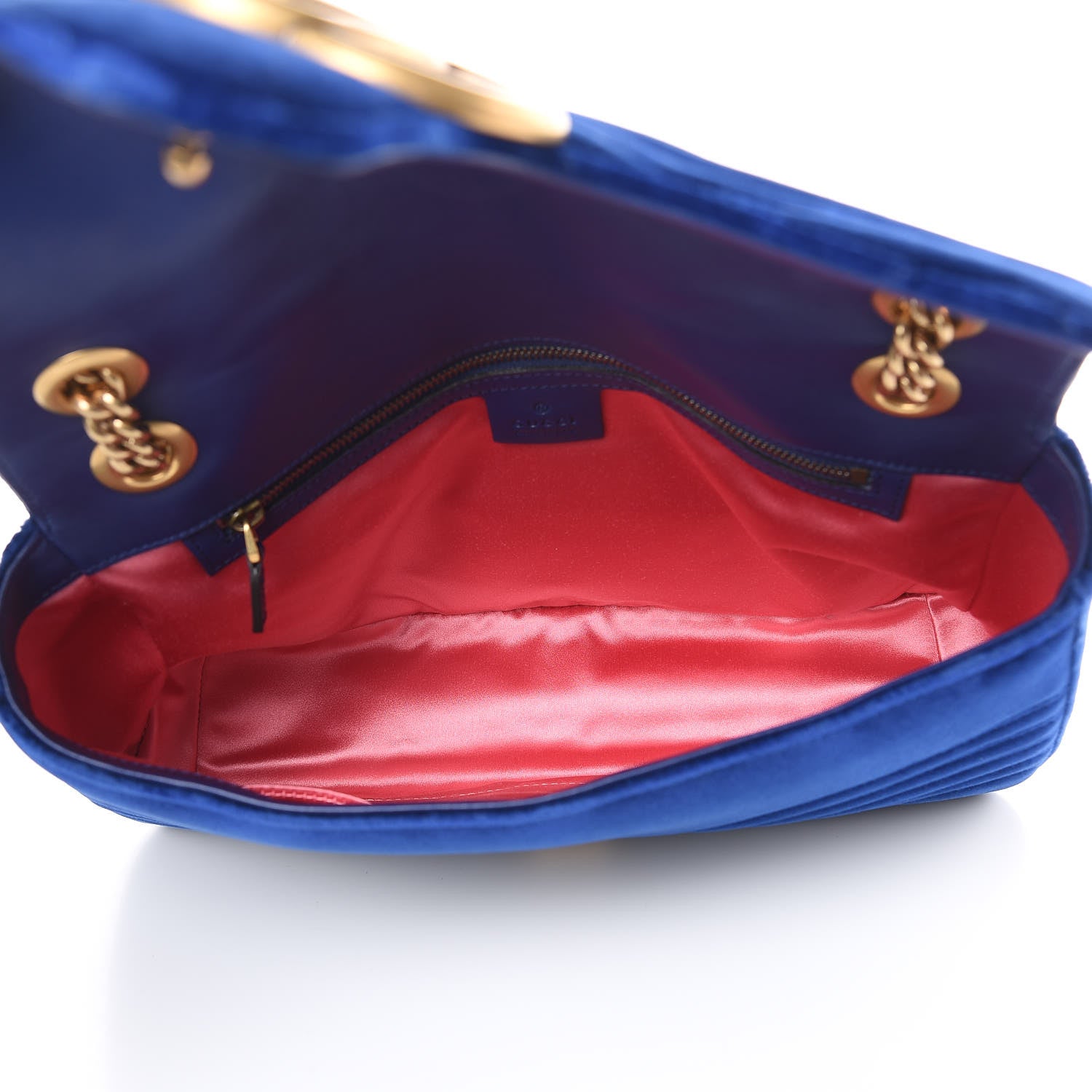 Gucci Velvet Matelasse Medium GG Marmont Shoulder Bag Cobalt Blue 5 of 12