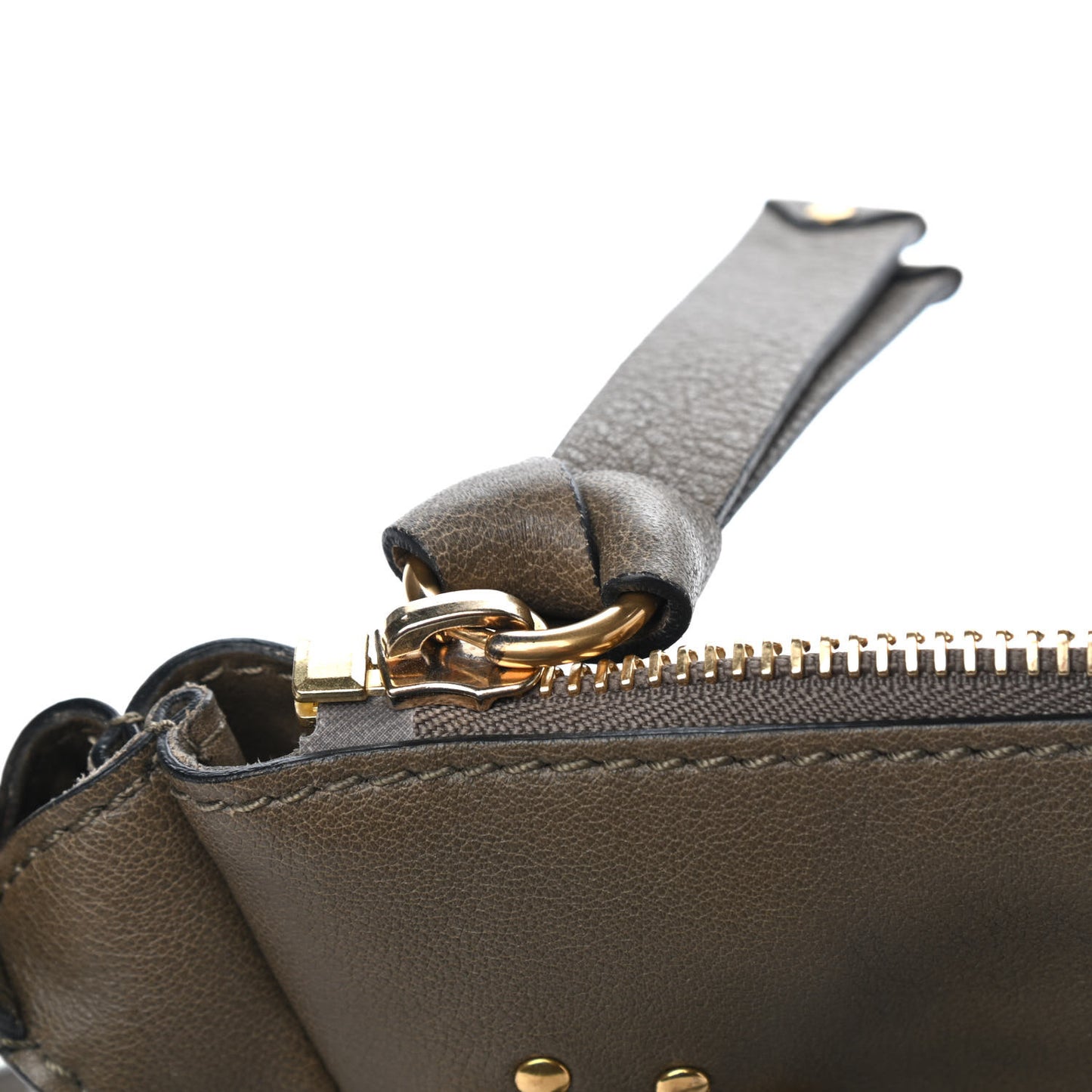 Calfskin Studded Medium Marcie Satchel Merino Grey