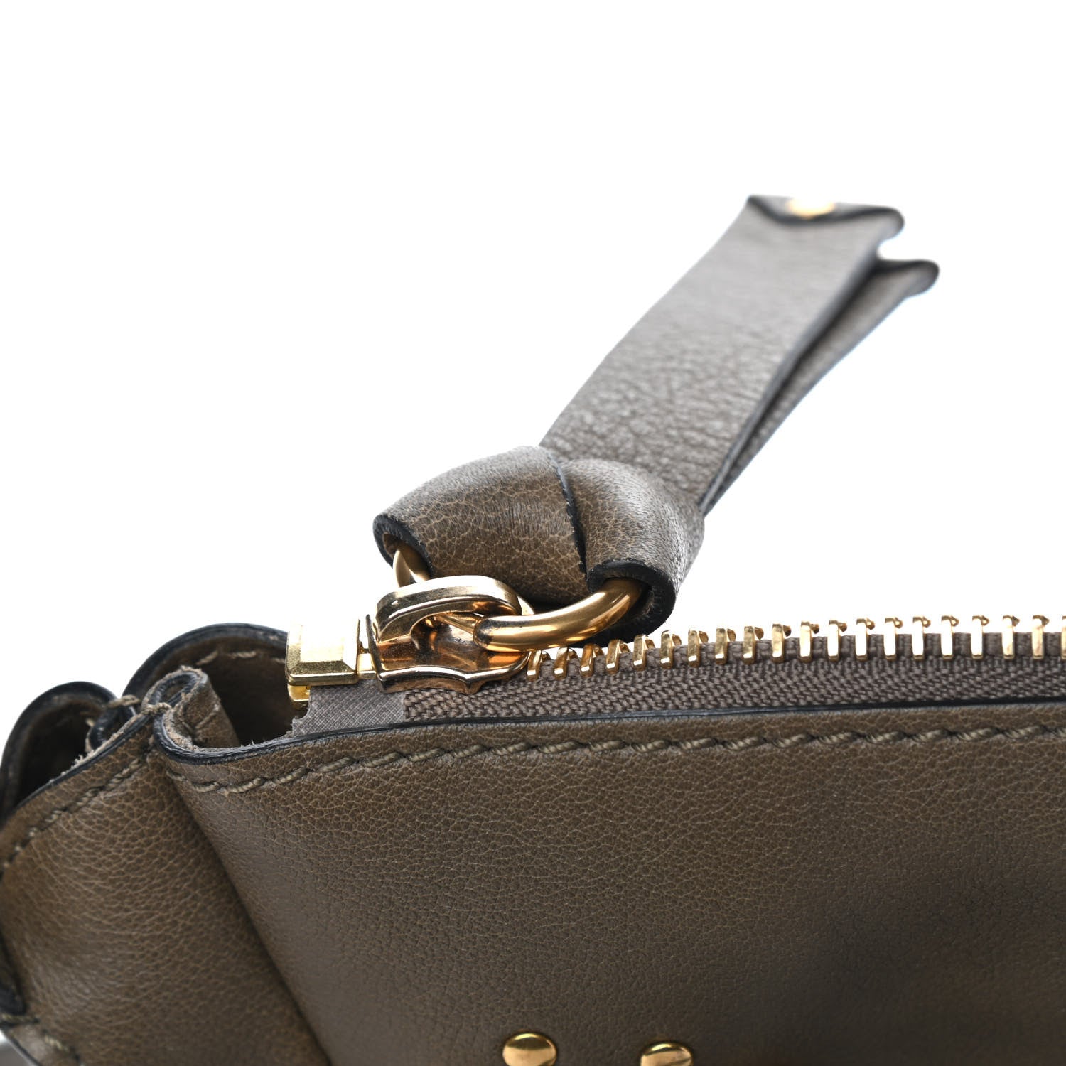 Chloe Calfskin Studded Medium Marcie Satchel Merino Grey 10 of 12