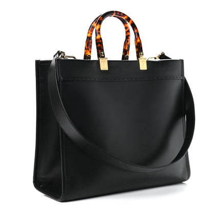Fendi Vitello King Plexiglass Medium Fendi Sunshine Shopper Tote Black 3 of 12
